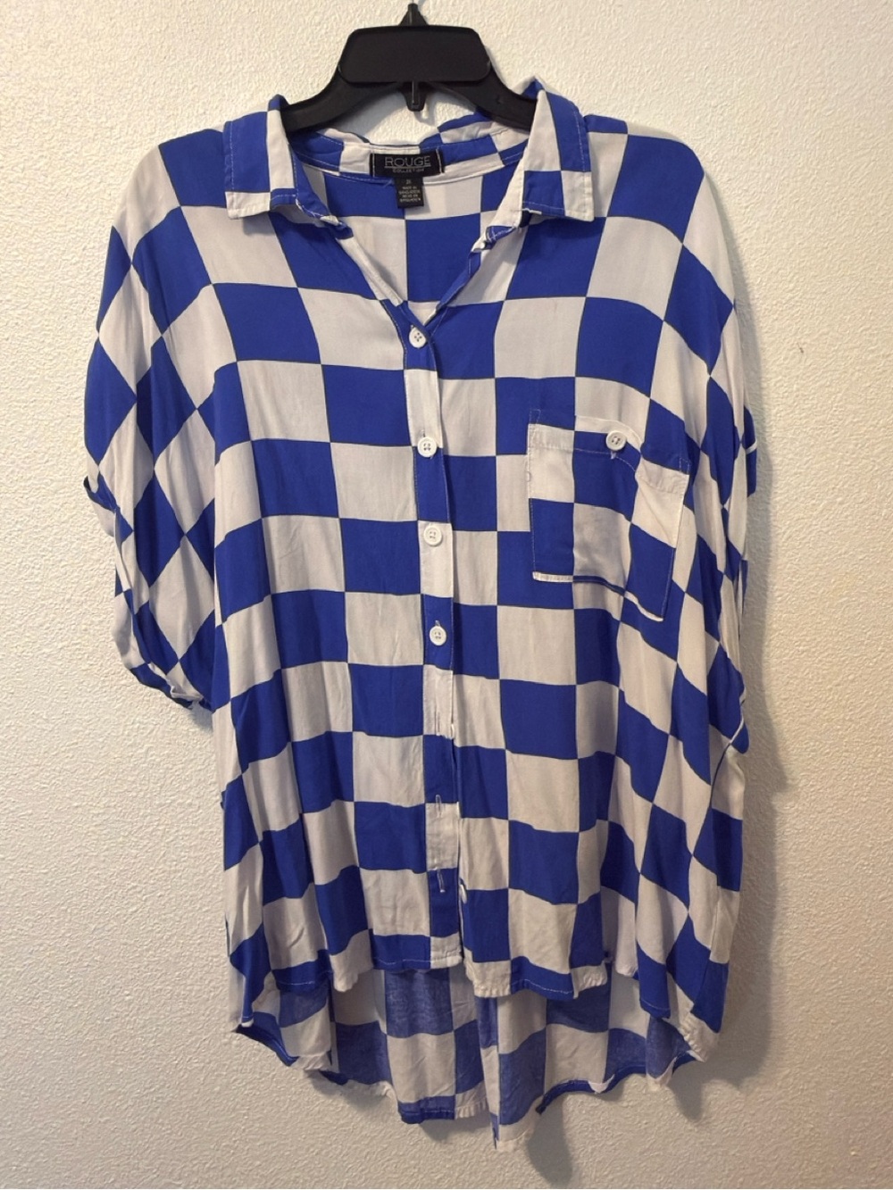 Rogue Blue and White Check Relaxed Button-Up Shirt
